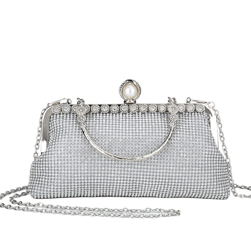 Women's Distinguished Diamond Sequined Dinner Dress Evening Bags