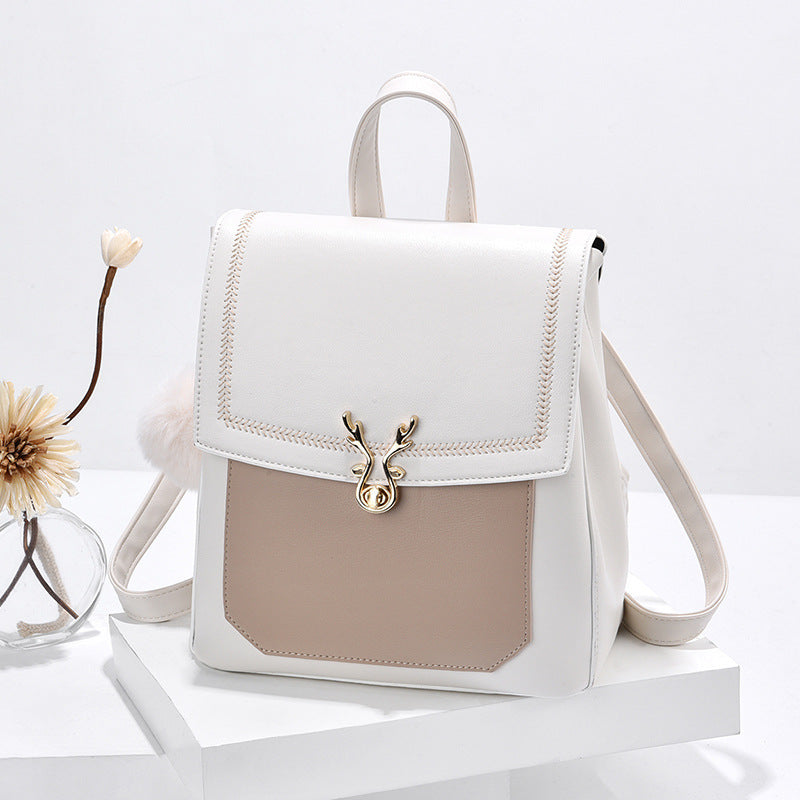 Women's Korean Fashionable Color Matching Shopping Backpacks