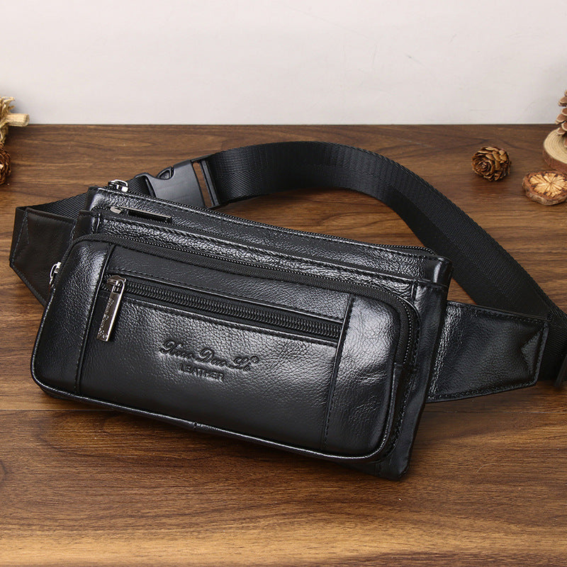 Men's Genuine Leather Mobile Money Collection Work Men's Waist Packs