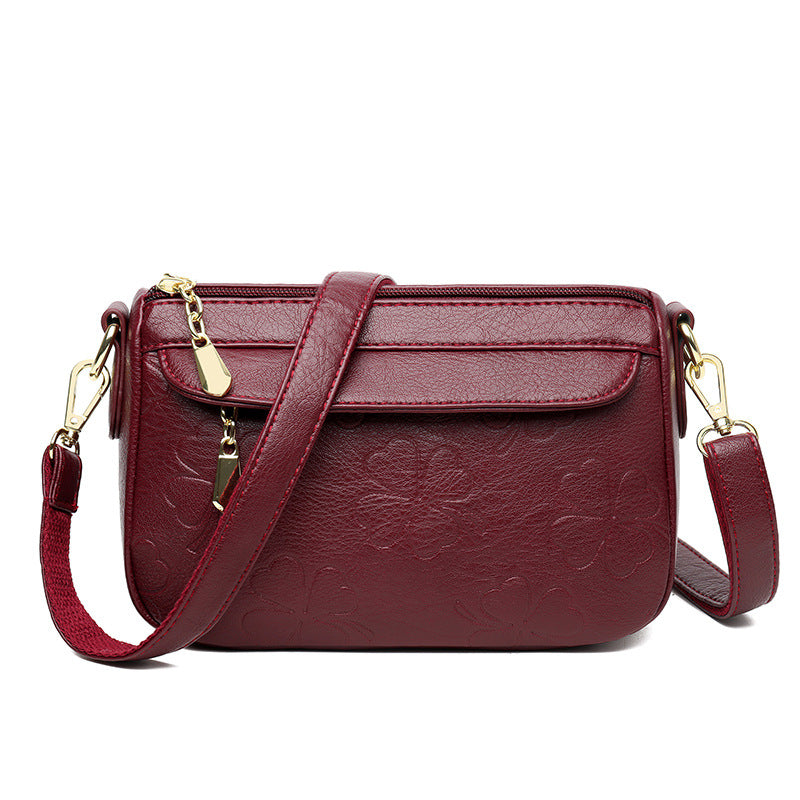 Women's Korean Style Fashion Mom Texture Soft Shoulder Bags