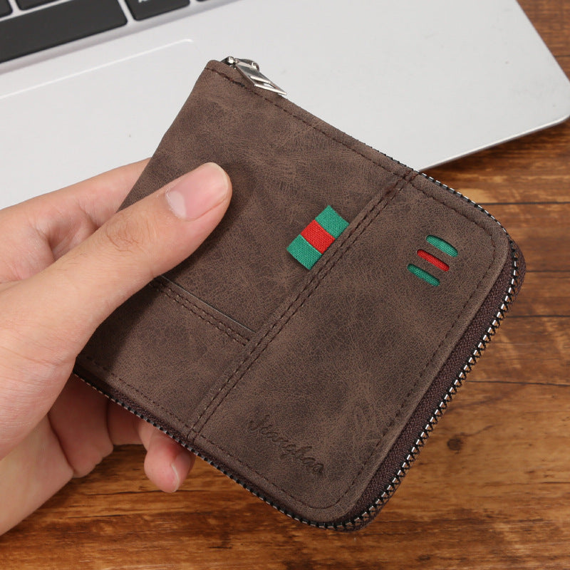 Men's Zipper Multifunctional One Pure Billfold Driving Men's Wallet
