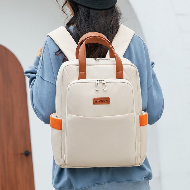 Large Capacity Female Lightweight Fashion Solid Color Backpacks