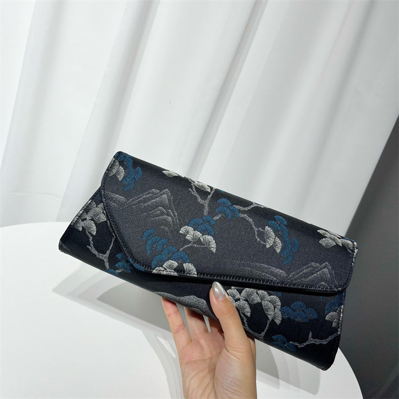 Women's Yarn Printed Clutch Dinner Dress Matching Handbags