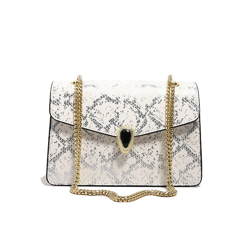 Comfortable Women's Snake Pattern Vintage Chain Women's Messenger Bag