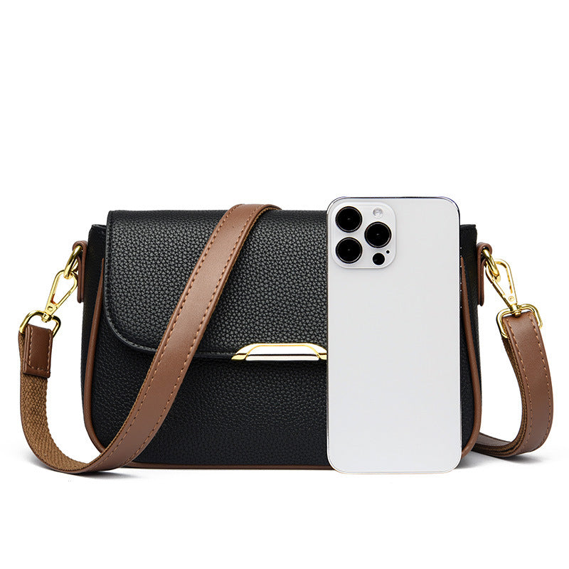 Women's Good-looking Large Flap Wide Narrow Strap Small Square Bags