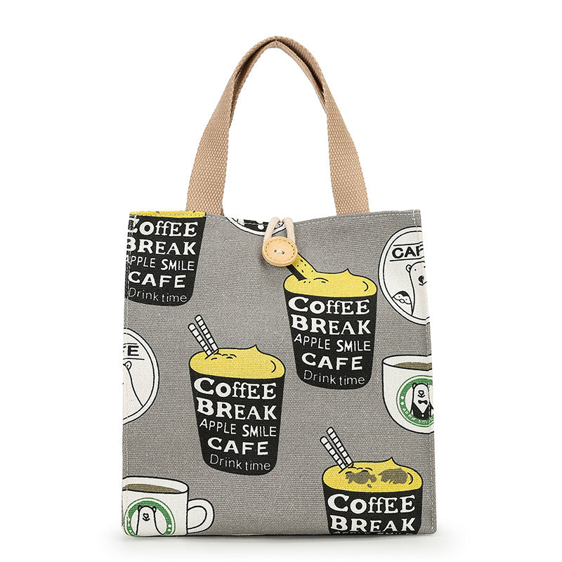 Women's Multifunctional Fashion Pouch Canvas Makeup Storage Lunch Box Portable Women's Handbag