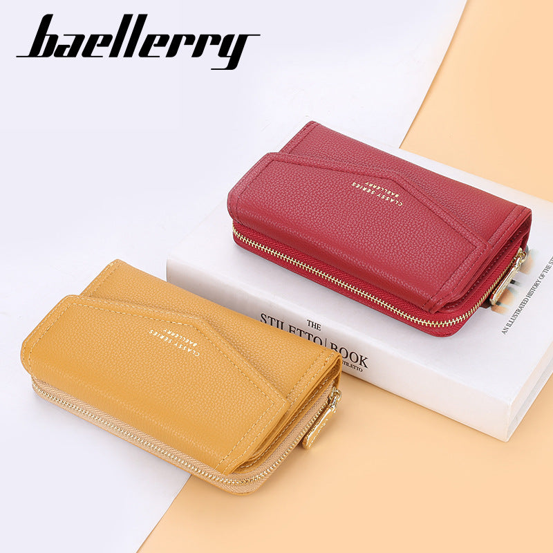 Women's Cute High-grade Short Multiple Slots Zipper Ladies Wallet