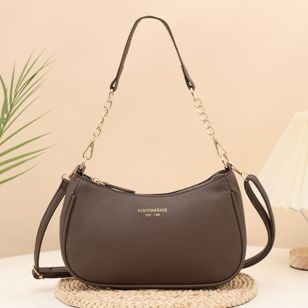 Women's Niche Underarm Fashionable Textured Lychee Pattern Bags