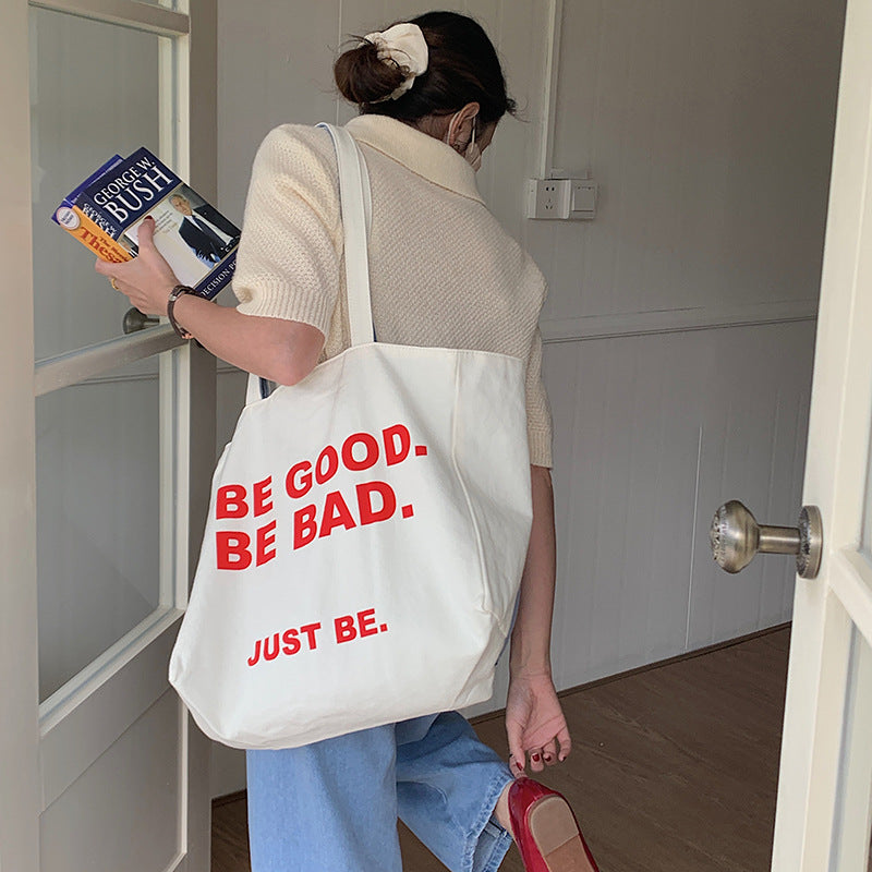 Capacity Double-sided Thick Canvas Female Dumpling Women's Shoulder Bag