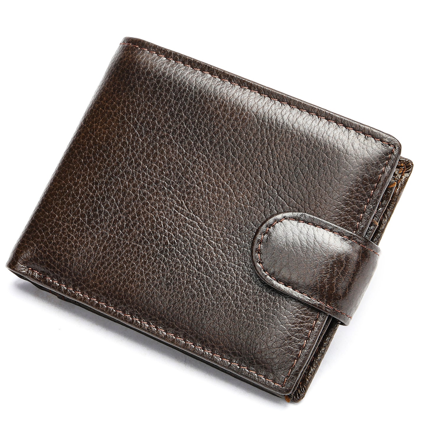Men's Cowhide Short Genuine Leather Swiping Large Men's Wallets