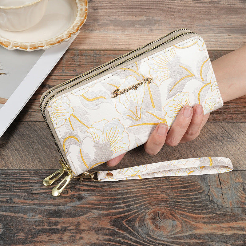 Women's Large Capacity Fresh Stylish Flower Printing Hardware Trendy Accessories