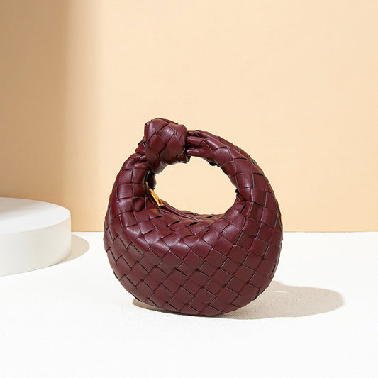 Women's Woven High-grade Mini Knotted Croissant Handmade Handbags