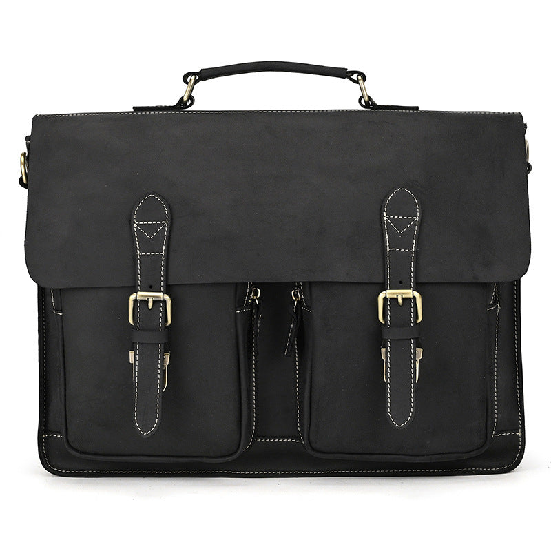 Men's Crazy Horse Leather Genuine Computer Work For Men's Briefcases