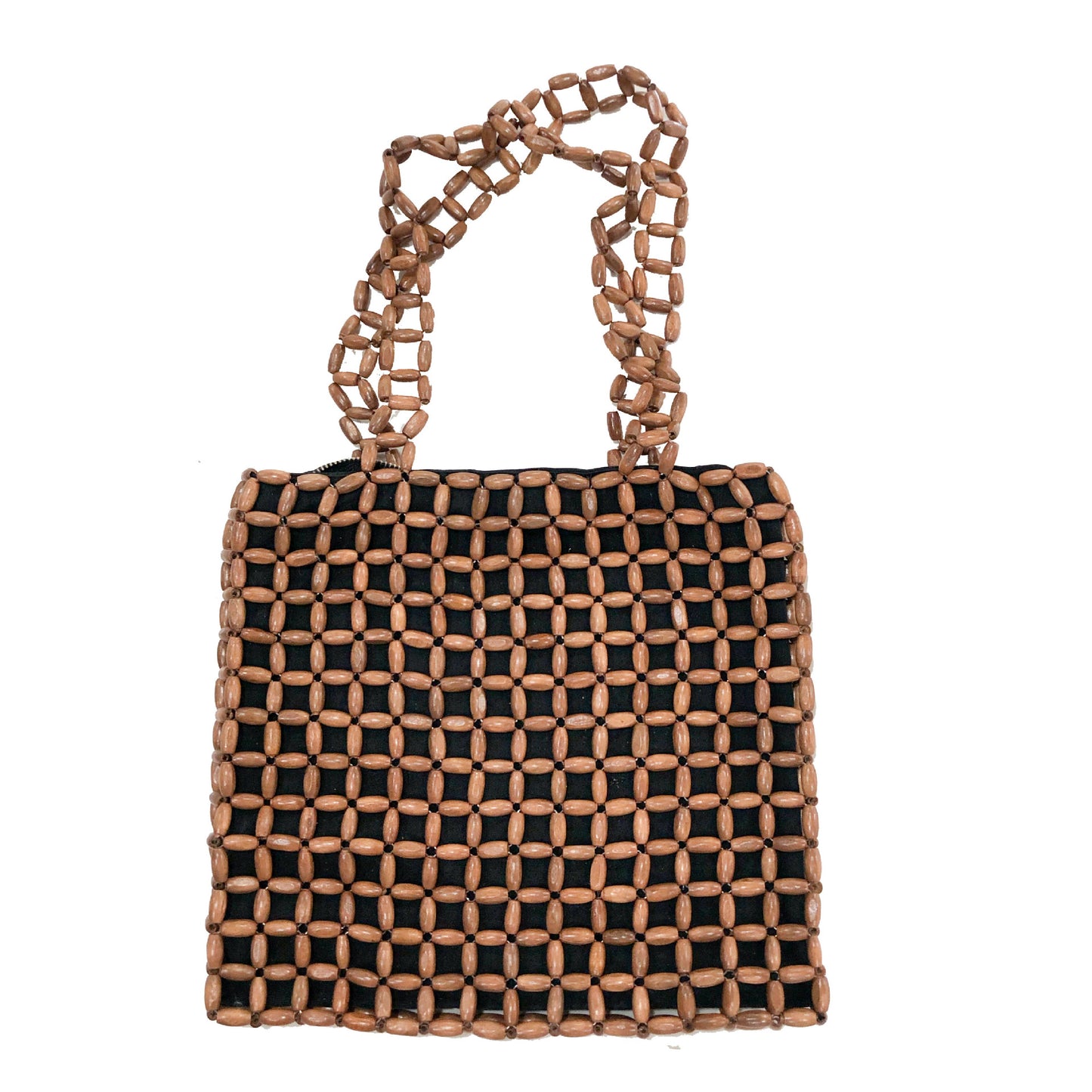 Autumn Large Capacity Wooden Bead Handmade Beaded Weave Shoulder Bags