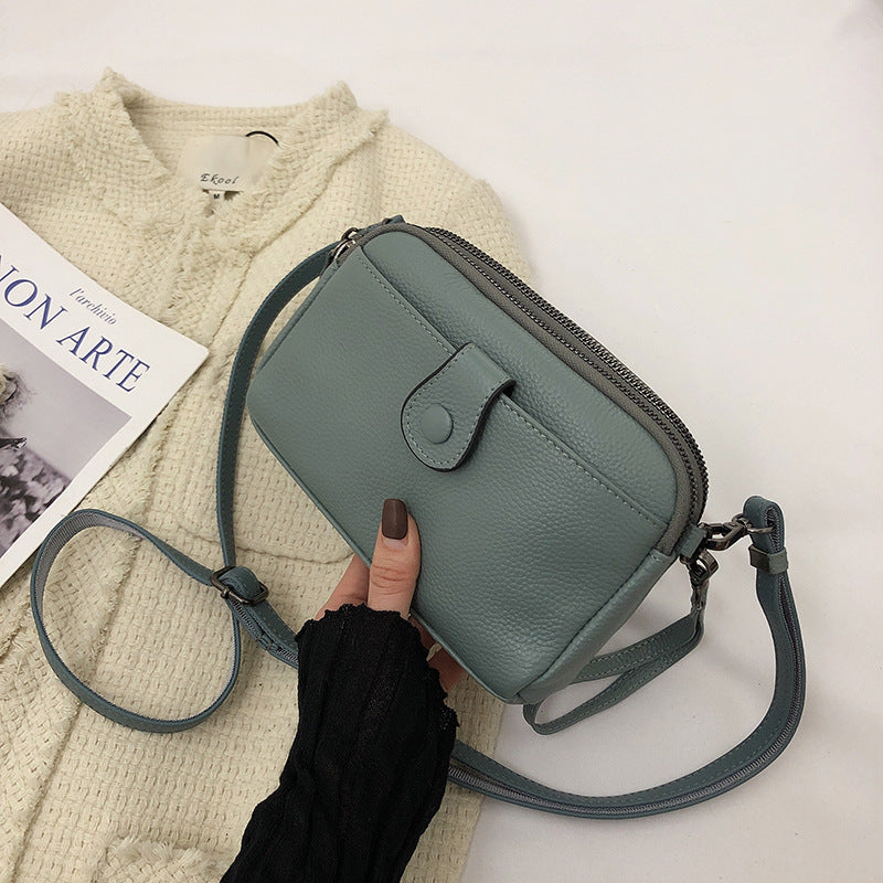 Women's Cattlehide Leather Surface Mini Simple Mom Crossbody Bags