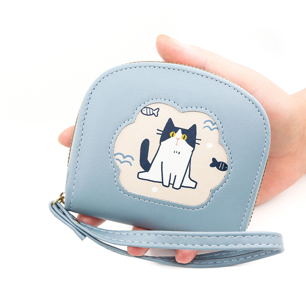 Women's Fashion Short Solid Color Cat Simple Purses