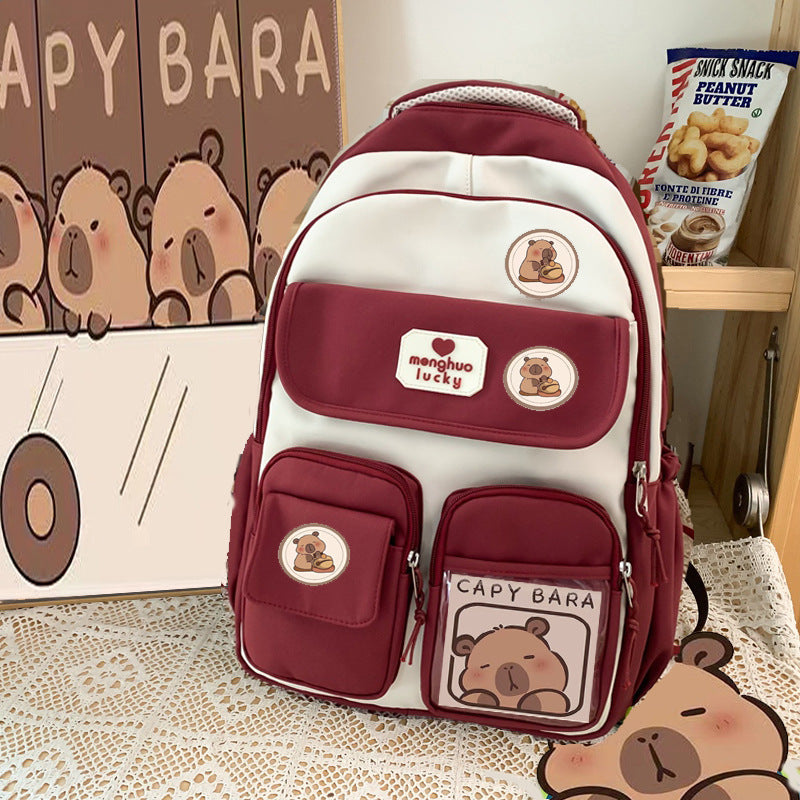 Capybara Good-looking College Style Large Capacity Elementary School Students' Schoolbags