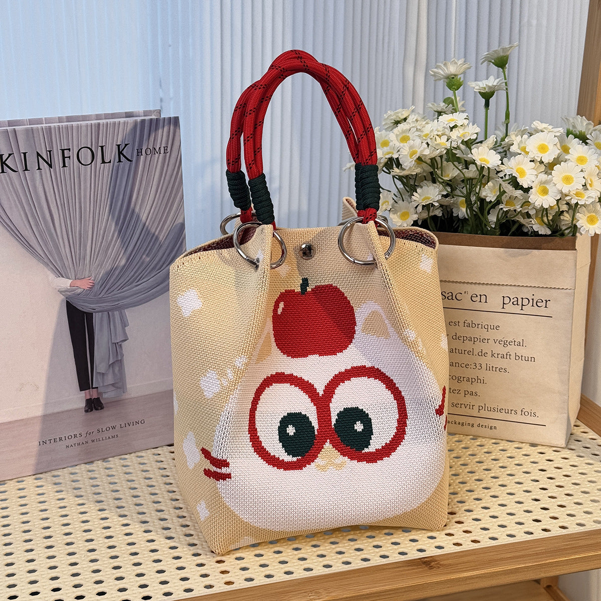 Festival Knitted Portable Out Large Capacity Women's Handbag
