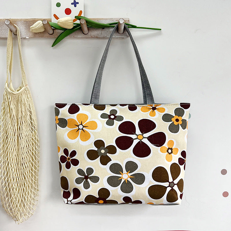 Women's Leisure Commute Canvas Printed Fashion Portable Bags