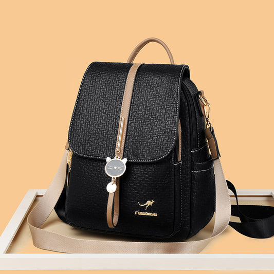 Women's Soft Leather Summer Large Capacity Fashion Backpacks