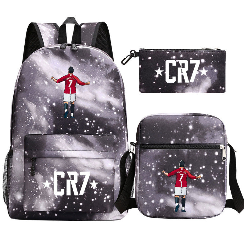 Women's & Men's & Football Star Junior Three-piece Suit Backpacks