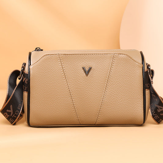 Leather Large Capacity Trendy Top Layer Crossbody Bags