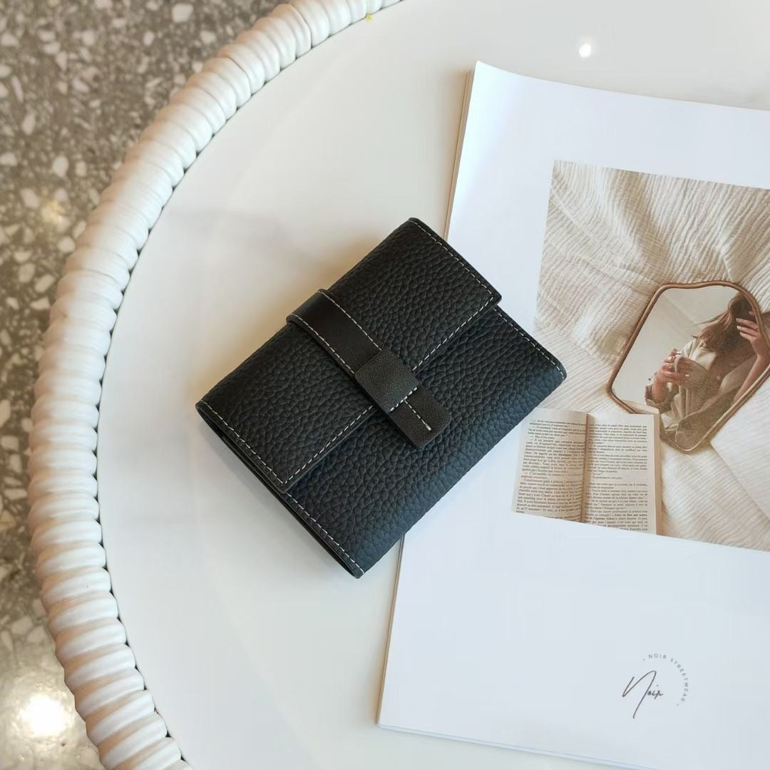 Korean Style Color Matching Top Layer Ladies Wallets