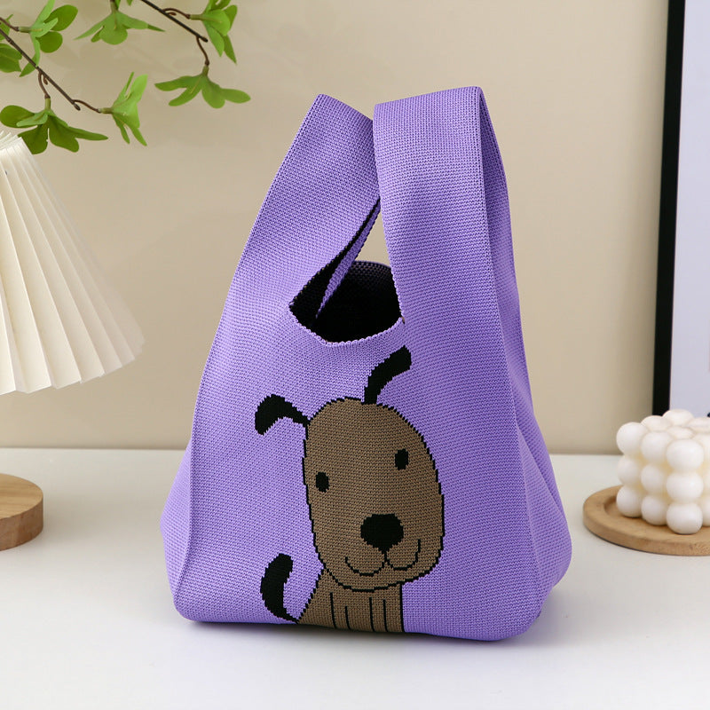Women's Cartoon Puppy Knitted Vest Hand Gift Bags