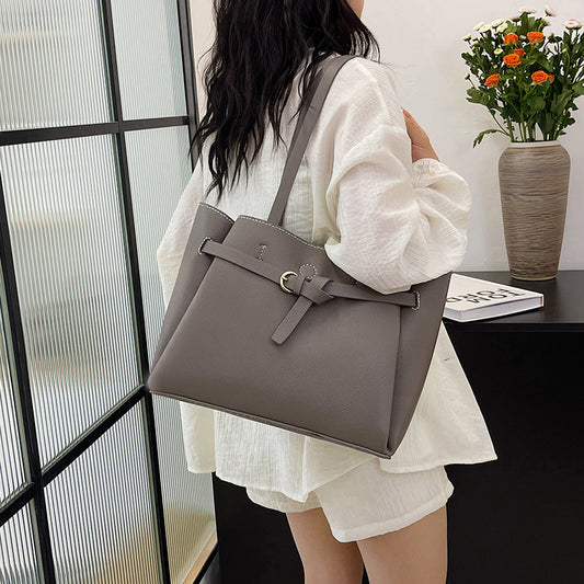 Large Capacity Commuter Homemade Woven Material Shoulder Bags