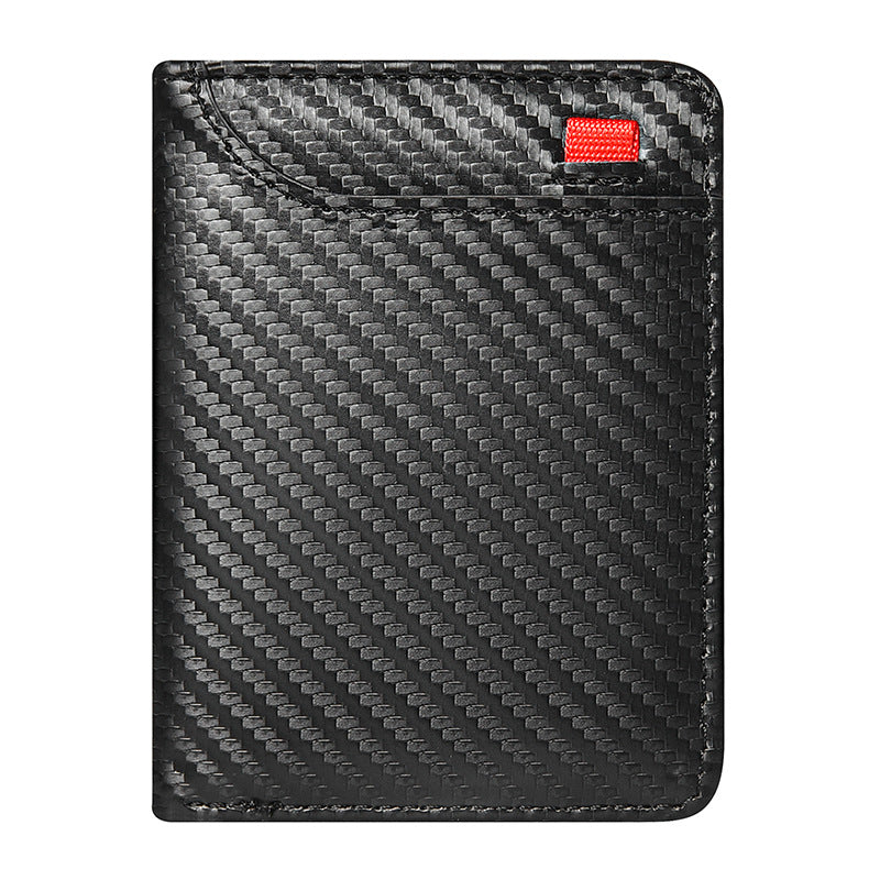 Men's Business Carbon Fiber Pattern Vertical American Men's Wallet