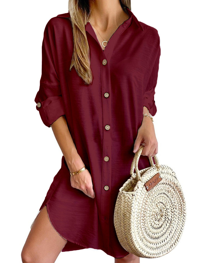 Women's Autumn Casual Long Sleeve Lapel Button Clothing