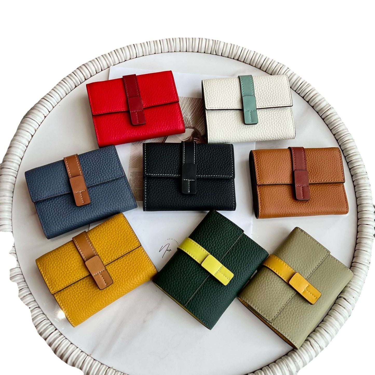 Korean Style Color Matching Top Layer Ladies Wallets