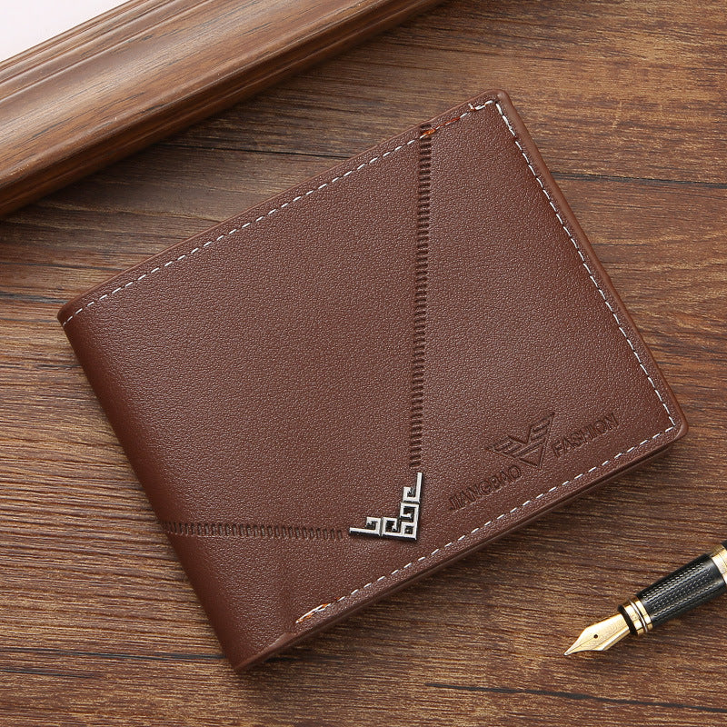 Men's Youth Simple Fashion Plain Horizontal Vertical Men's Wallet
