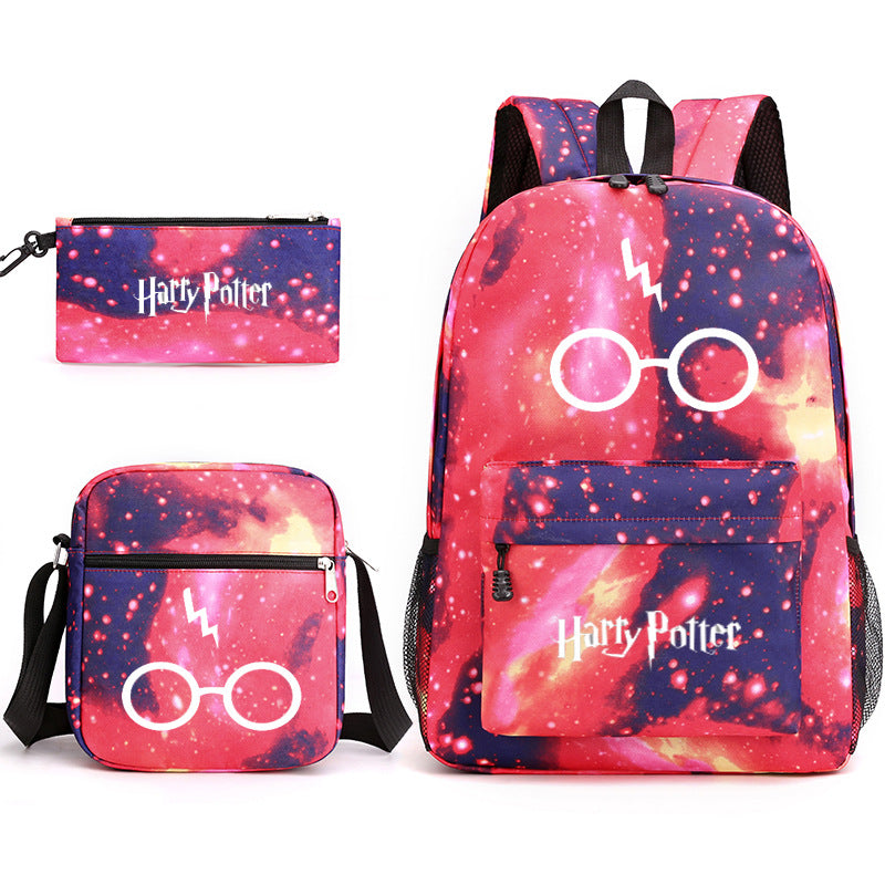 Harry Potter College Badge Pencil Three-piece Backpacks