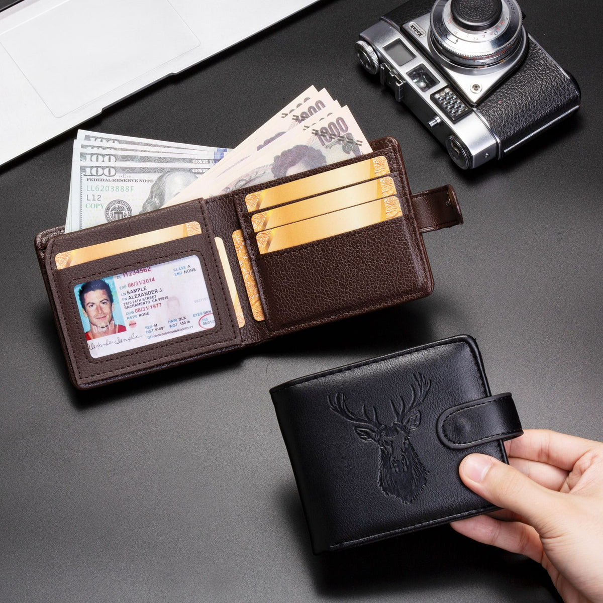 Men's Short Male Multi Slots Medium Men's Wallets