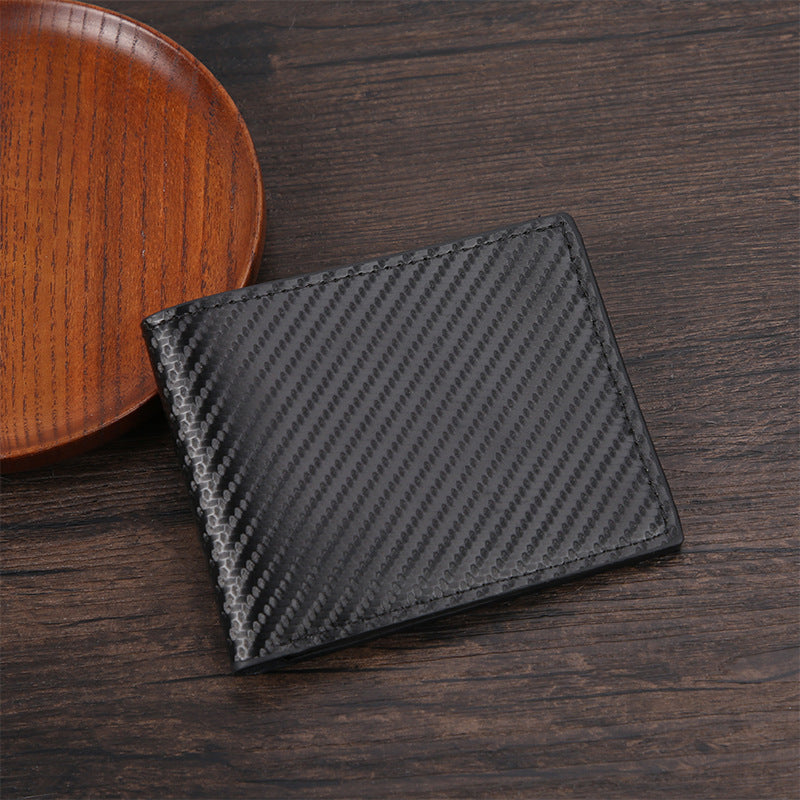 Men's Short Man's Carbon Fiber Pattern Large Men's Wallets