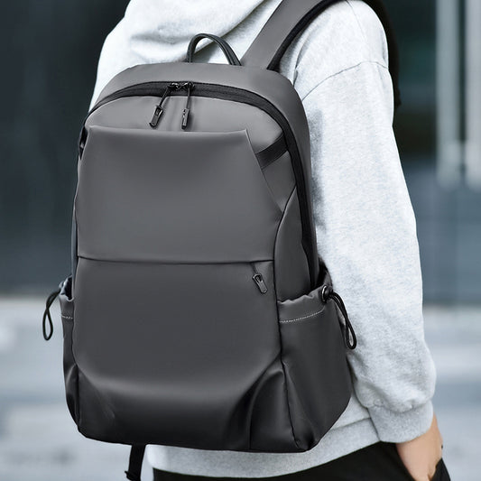 Men's Waterproof Derm Pleated Korean Simple Solid Backpacks