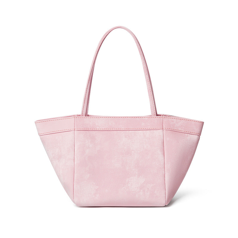 Women's Chinese Style Tip Leather Satin Large Shoulder Bags