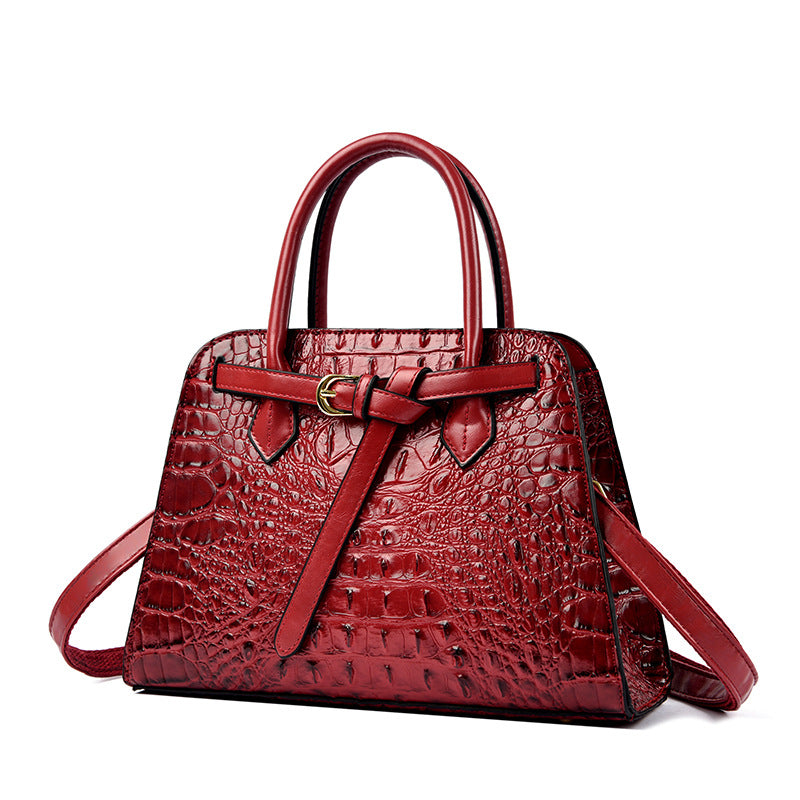 Large Fashion Simple Crocodile Pattern Capacity Women's Handbag