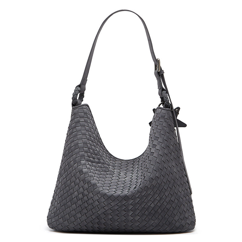 High-grade Hand-woven Suede Large Capacity Fashion Women's Shoulder Bag