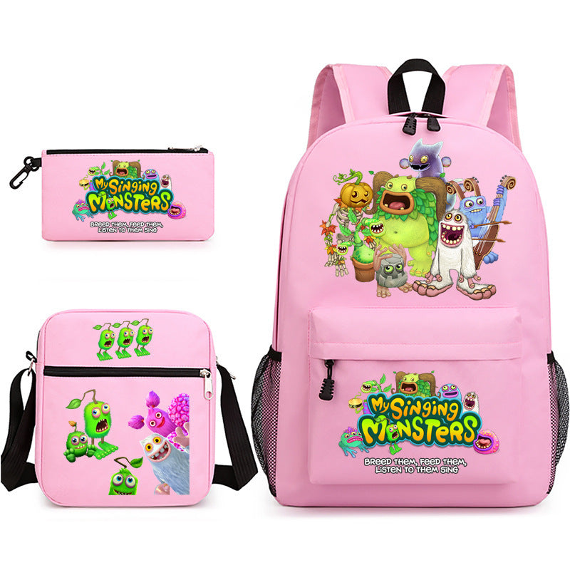 Game Monster Concert Pencil Three-piece Set Backpacks