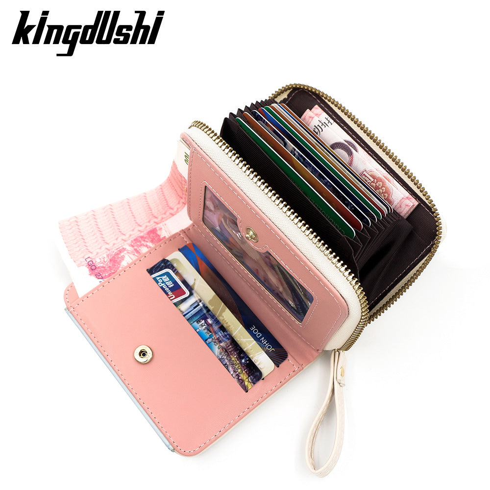 Women's Fresh Simple Contrast Color Expanding Macaron Clutch Ladies Wallet