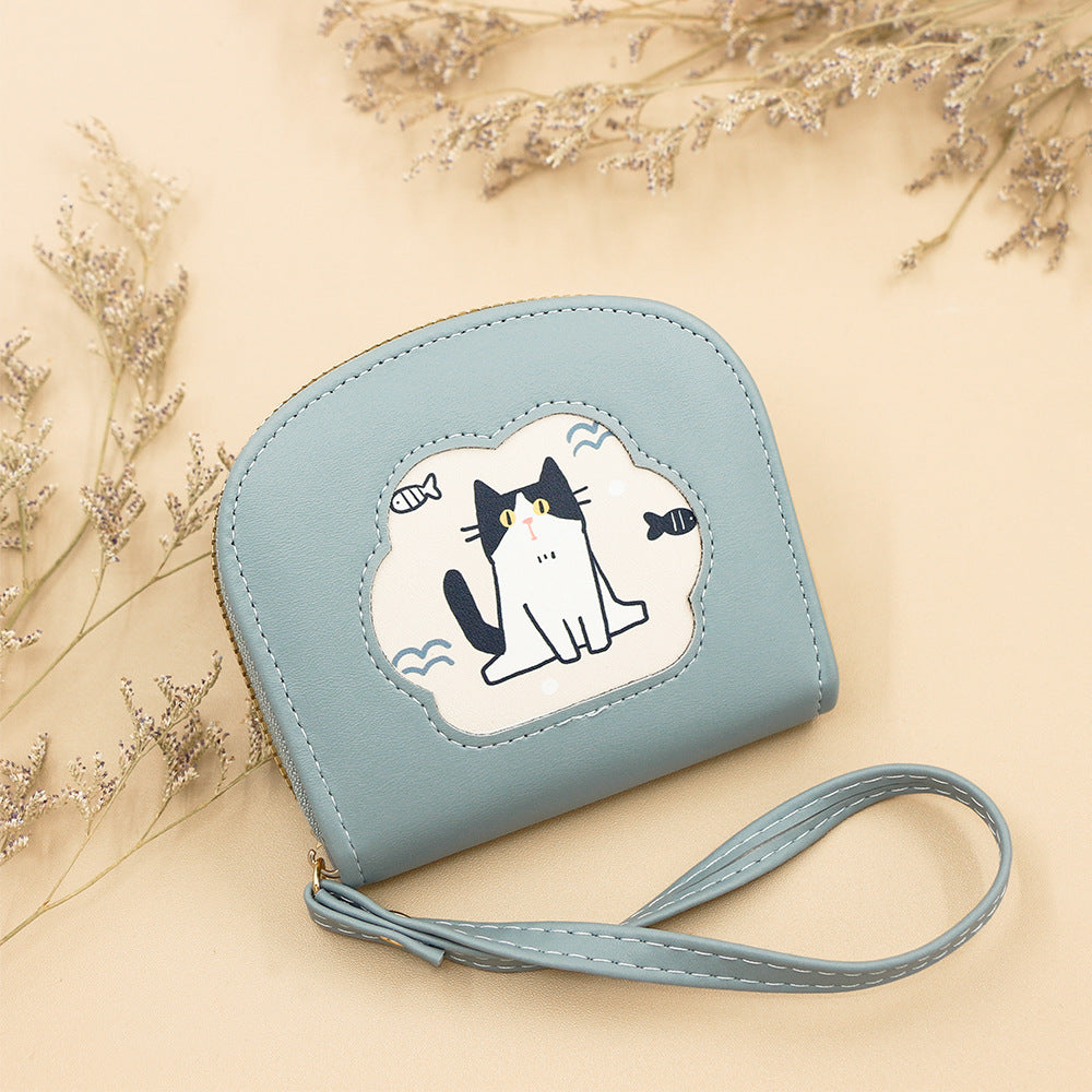 Women's Fashion Short Solid Color Cat Simple Purses