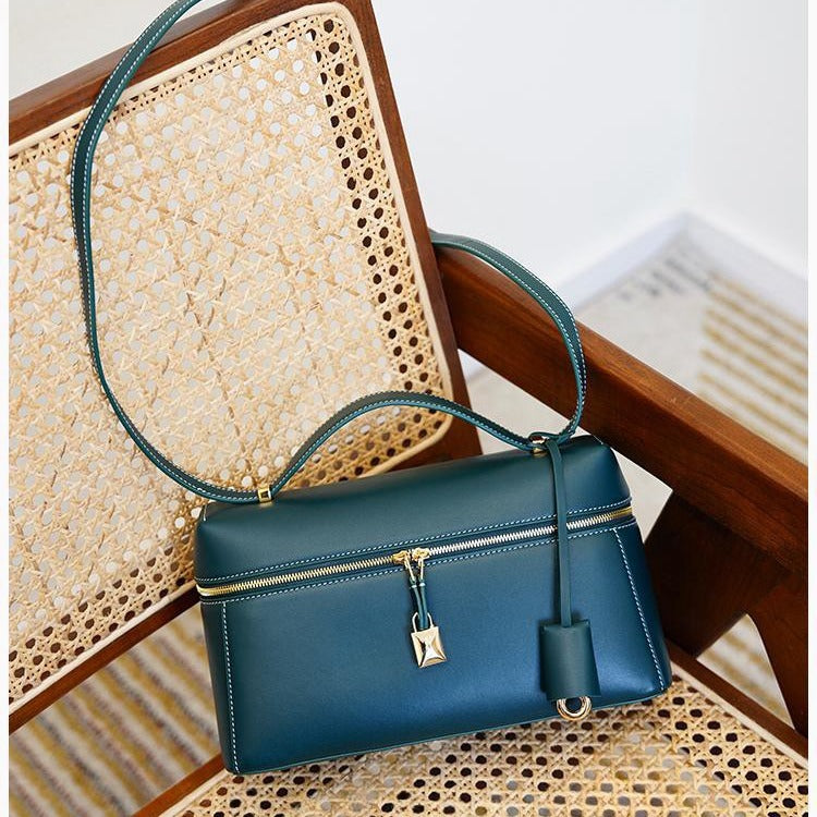 Meal Box High Texture Leather Large Shoulder Bags