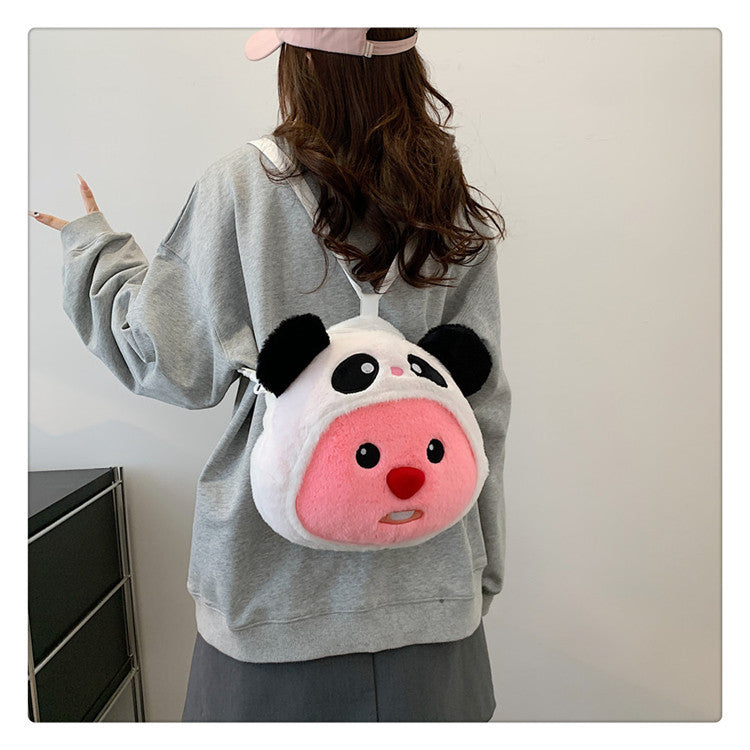 High Plush Cartoon Cute Toothless Big Head Women's Messenger Bag