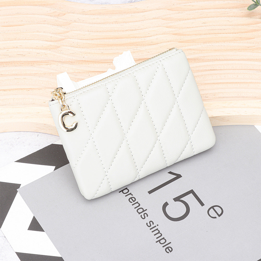 Women's Fashion Thin Section Zipper Leather Embroidered Ladies Wallet