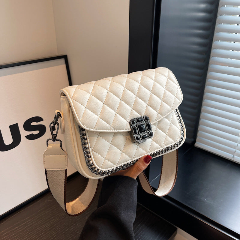 Women's Diamond Embroidery Thread Popular Texture Wide Crossbody Bags