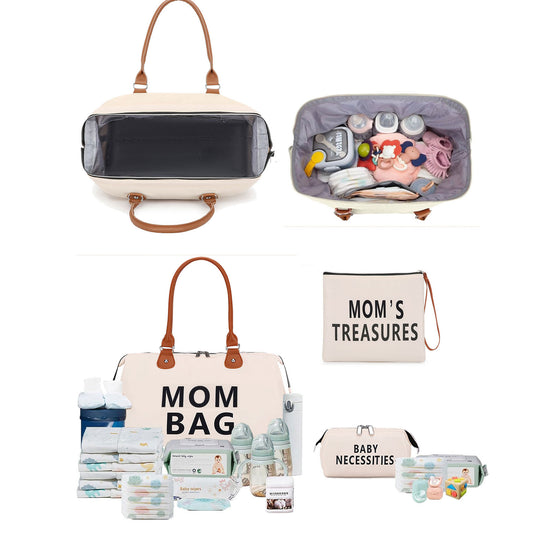 Multifunctional Three-piece Large Capacity Waterproof Hard-wearing Diaper Travel Bags