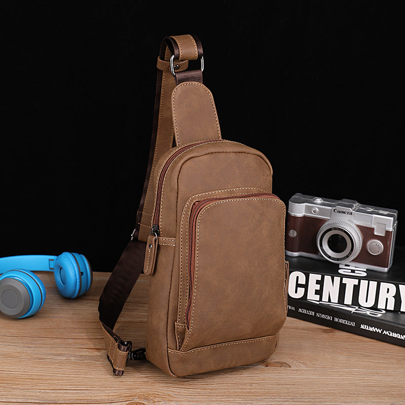 Men's Korean Style Cycling Crazy Horse Leather Bags