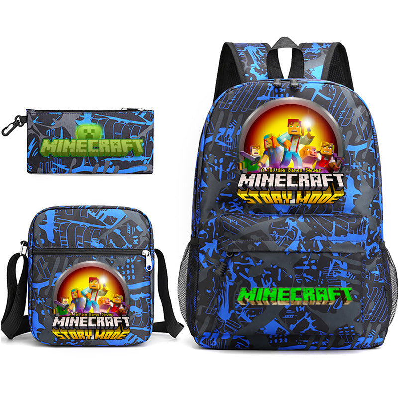 Hot Game My World Creeper Pencil Backpacks
